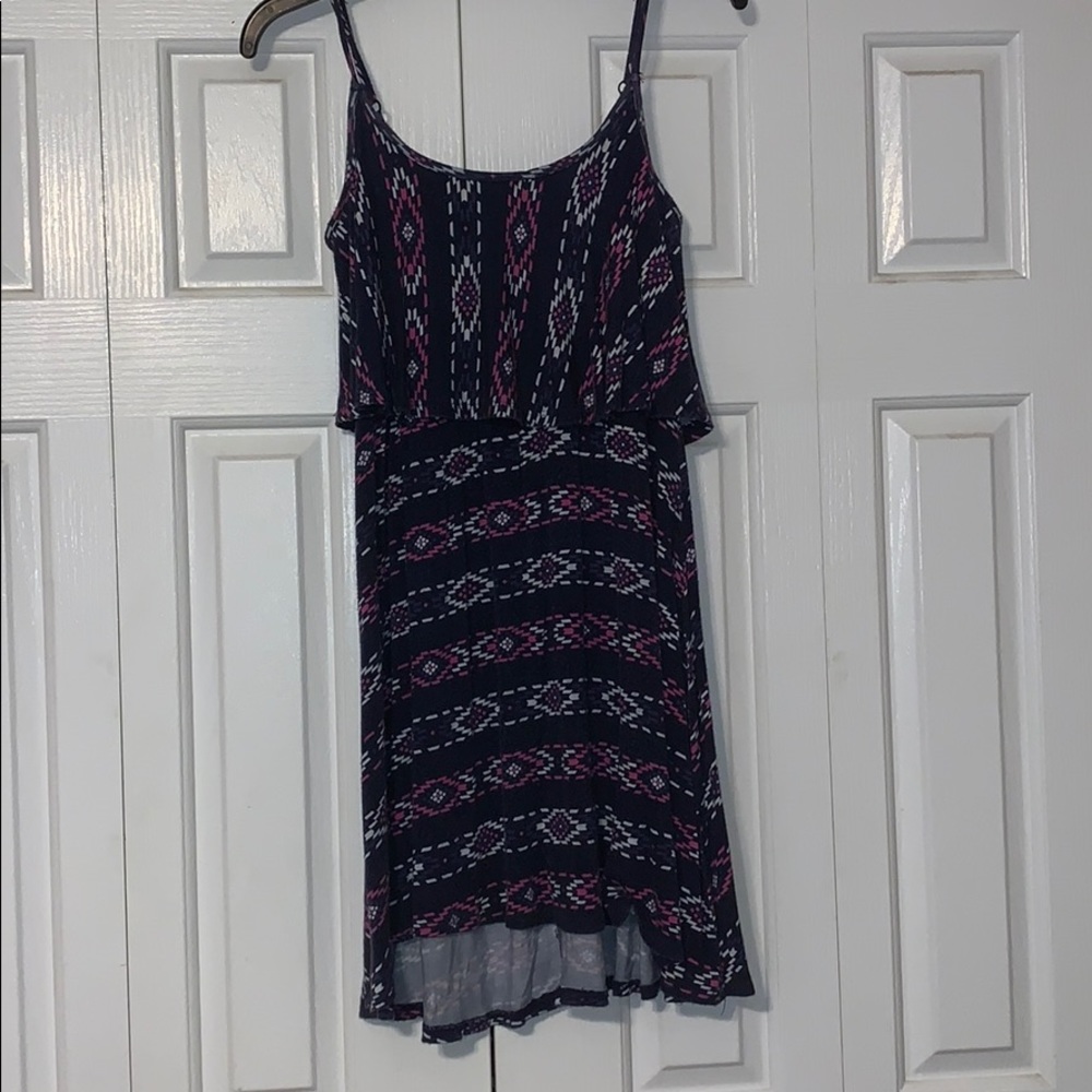 Navy Blue Geometric Dress